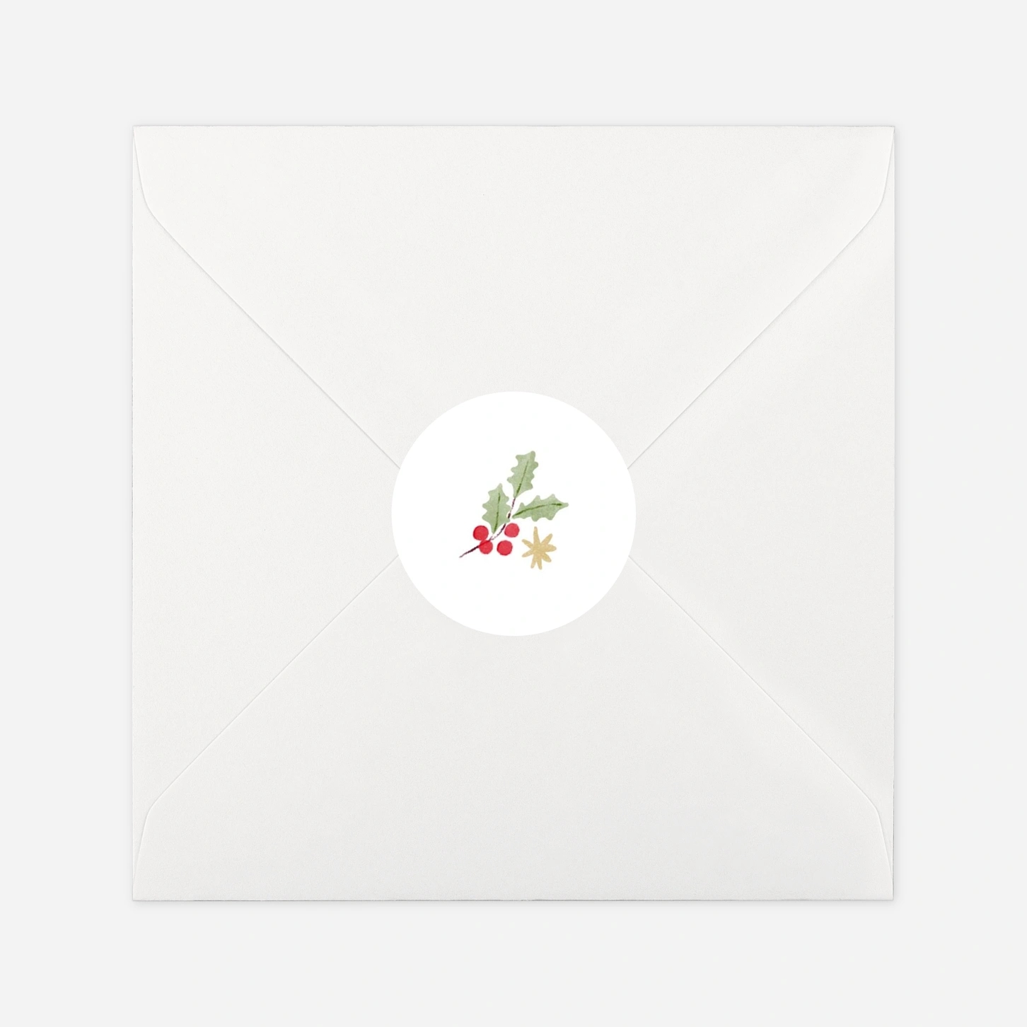 Étiquette cadeau Noël Aquarelle végétale