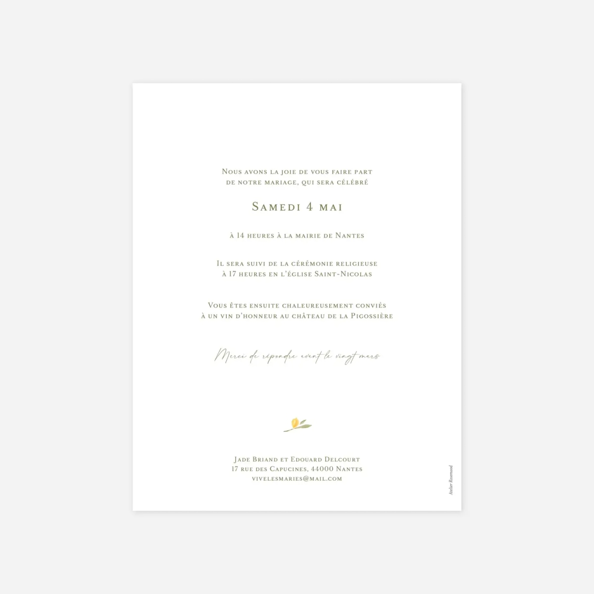 Faire-part mariage Arche acidulée