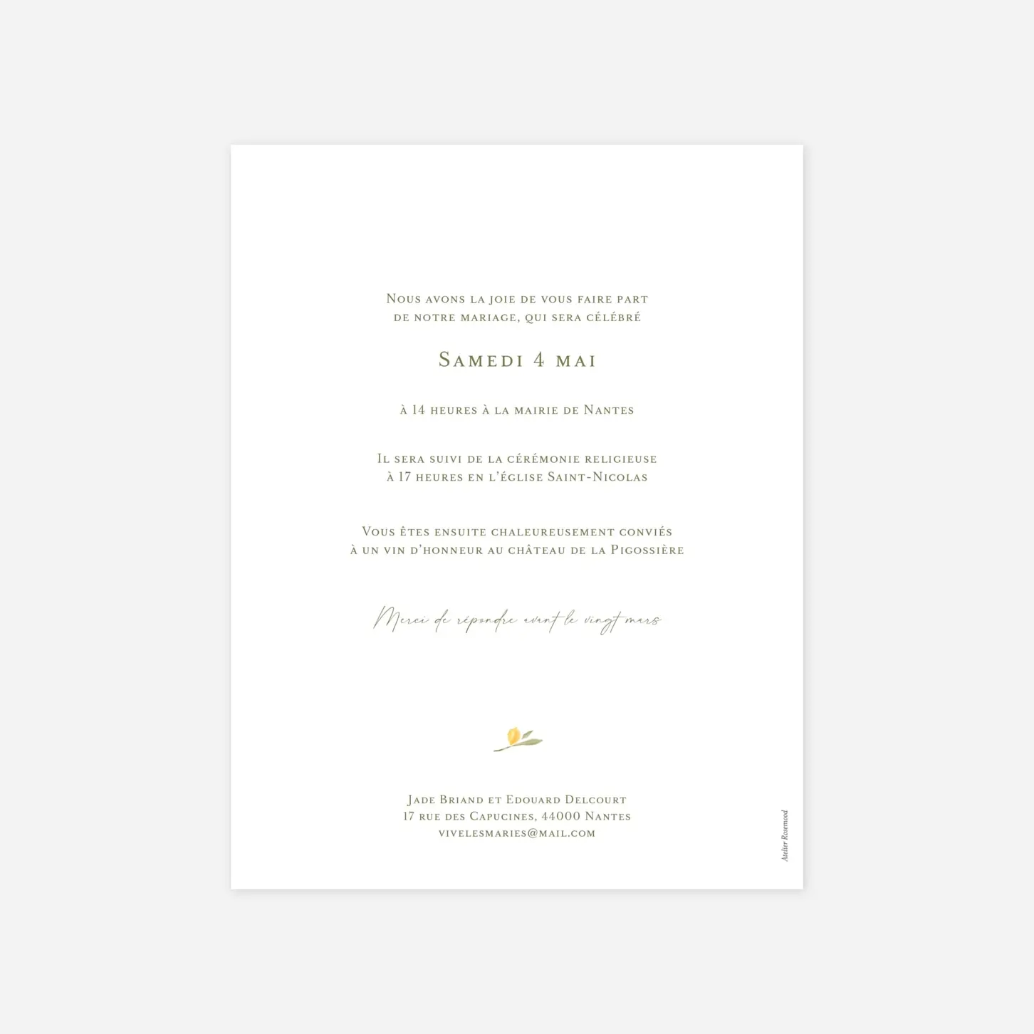 Faire-part mariage Arche acidulée