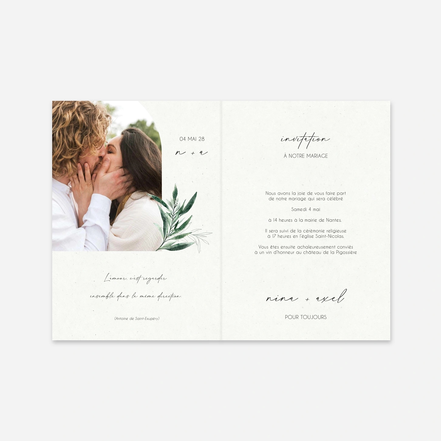 Faire-part mariage Arche florale