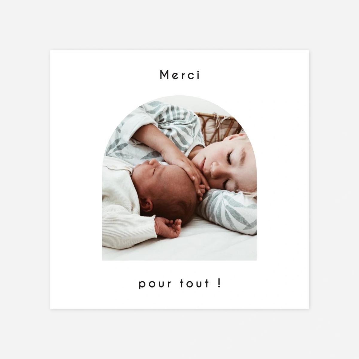 Carte remerciement naissance Arche graphique