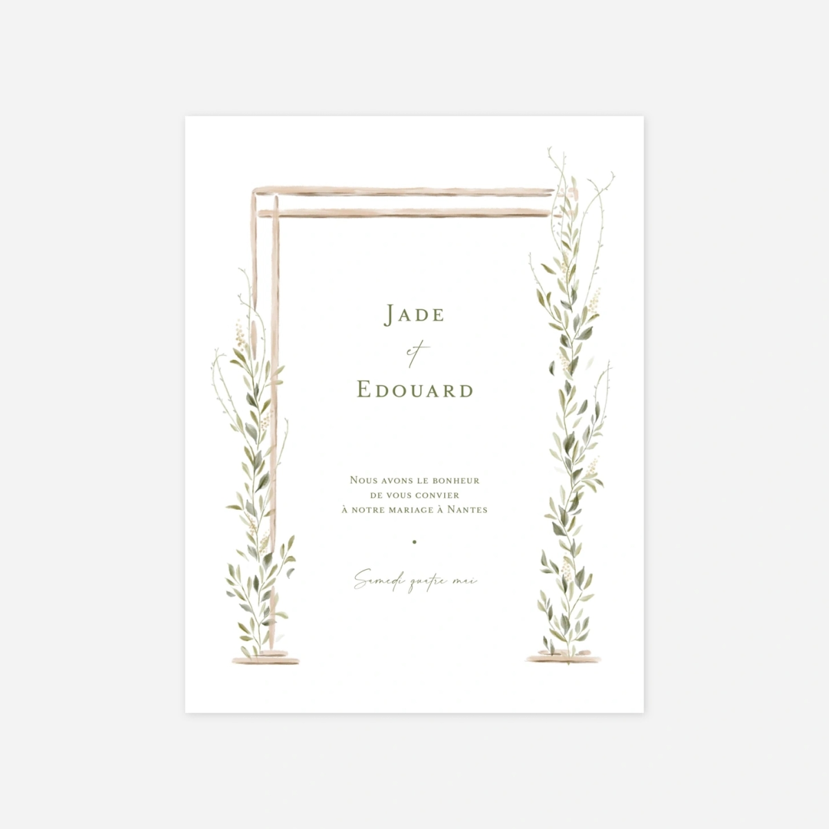 Faire-part mariage Arche végétale
