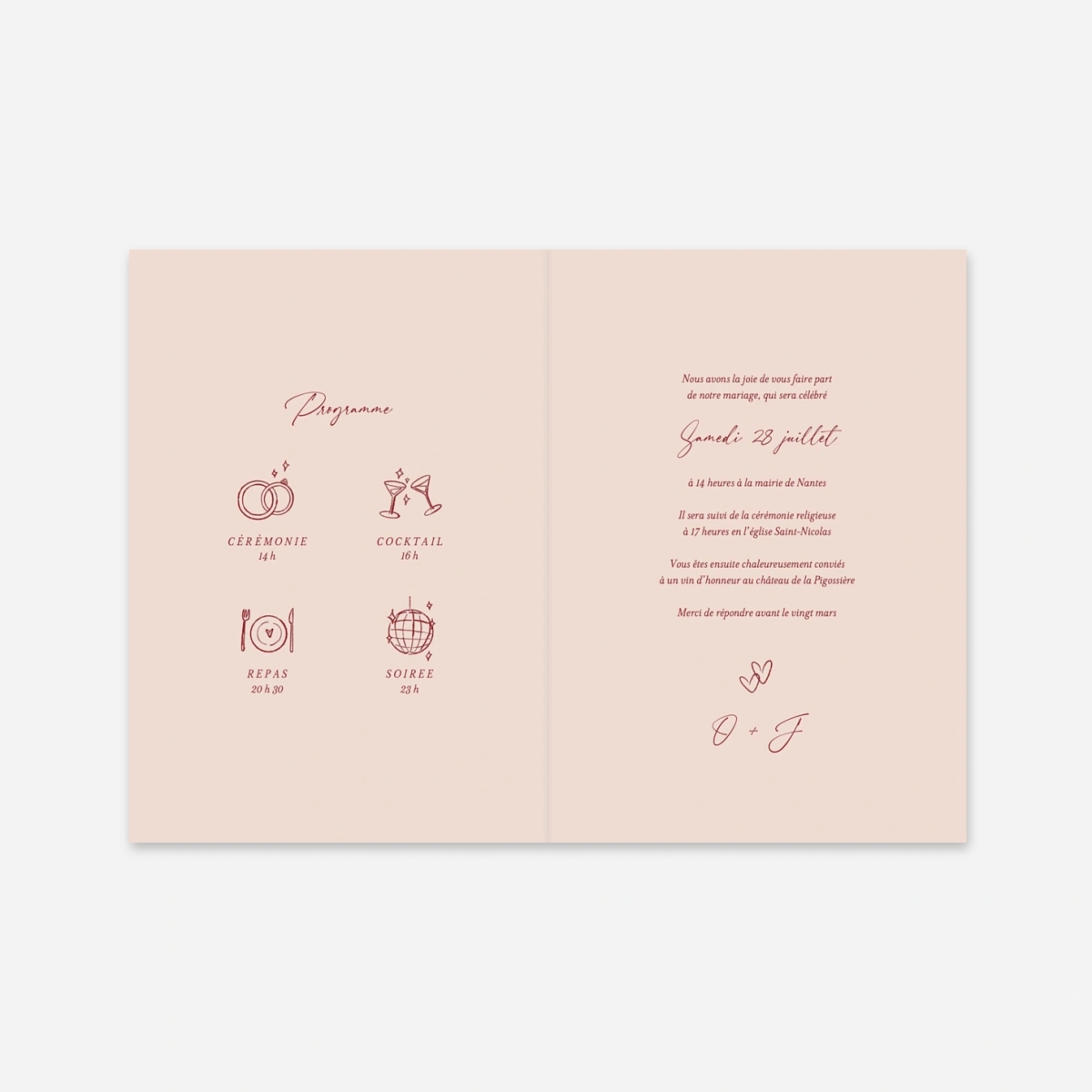 Faire-part mariage À tes côtés