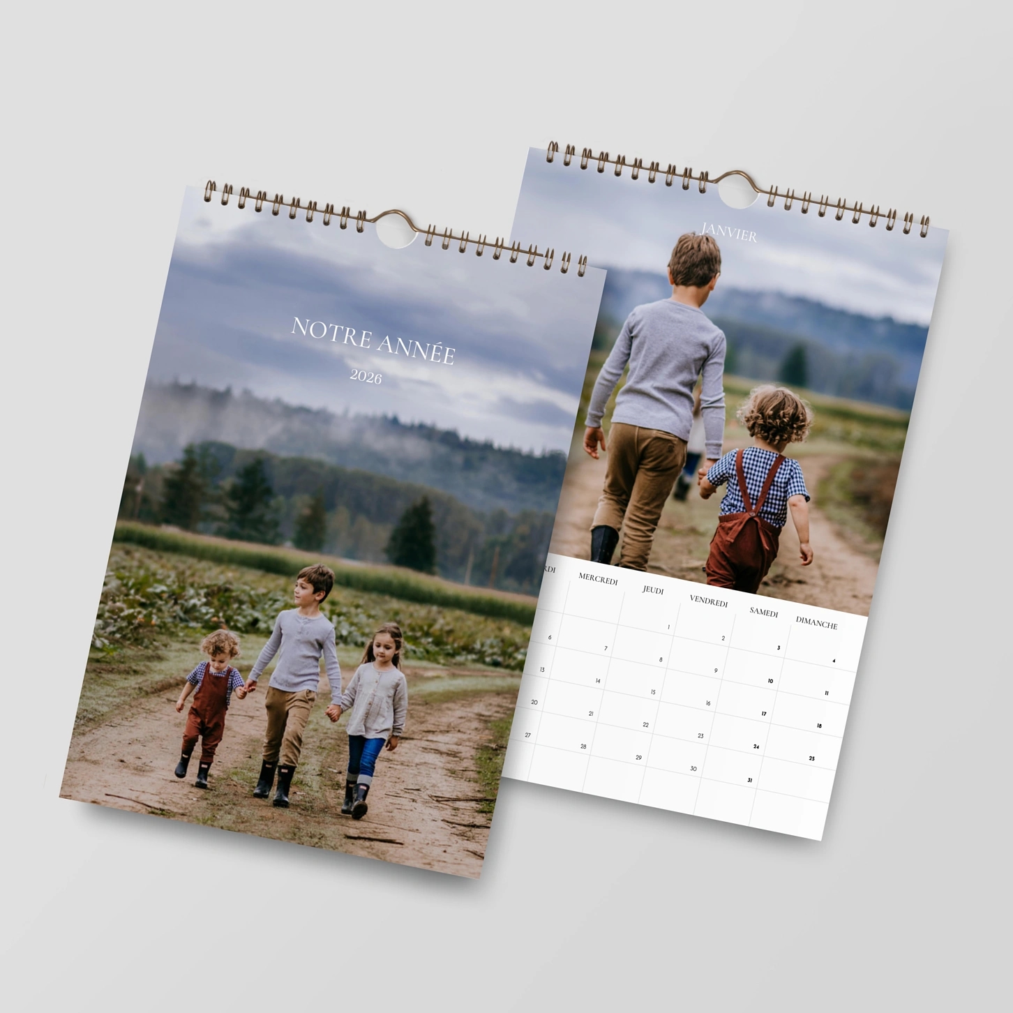 Calendrier mural cases personnalisables À travers le temps