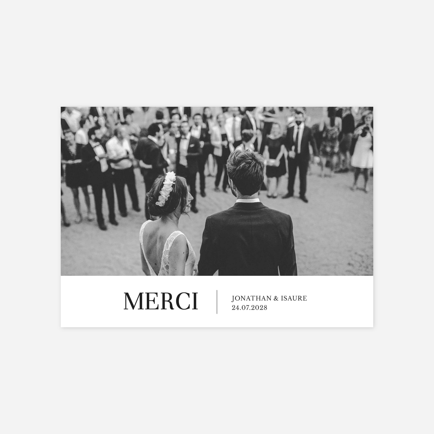 Carte de remerciements Bandeau chic 1 photo