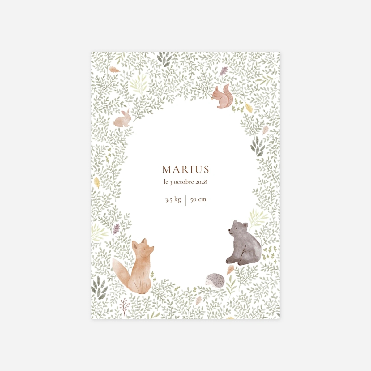 Faire-part naissance Balade en forêt
