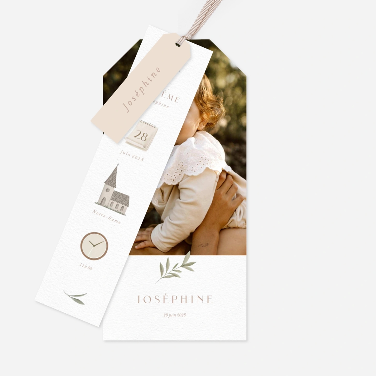 Faire-part baptême Premiers rameaux