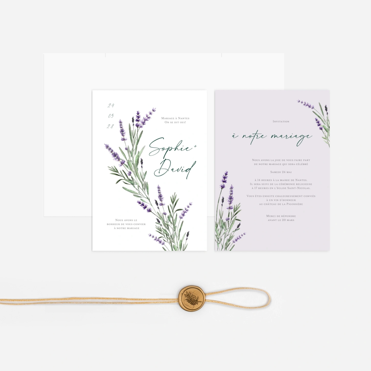 Faire-part mariage Tendre Provence