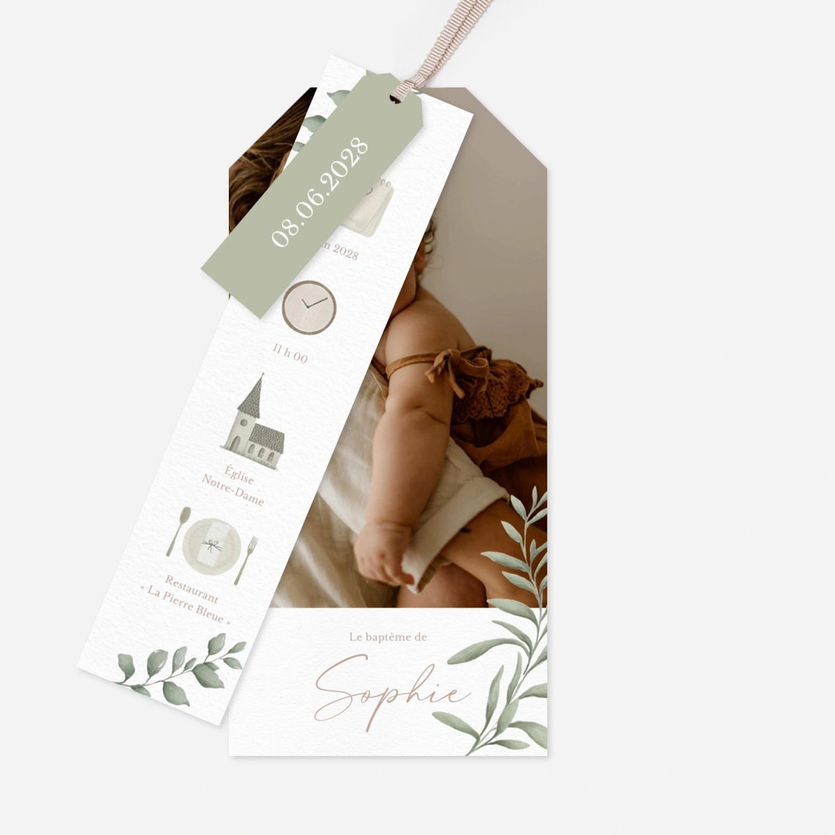 Faire-part baptême Doux printemps