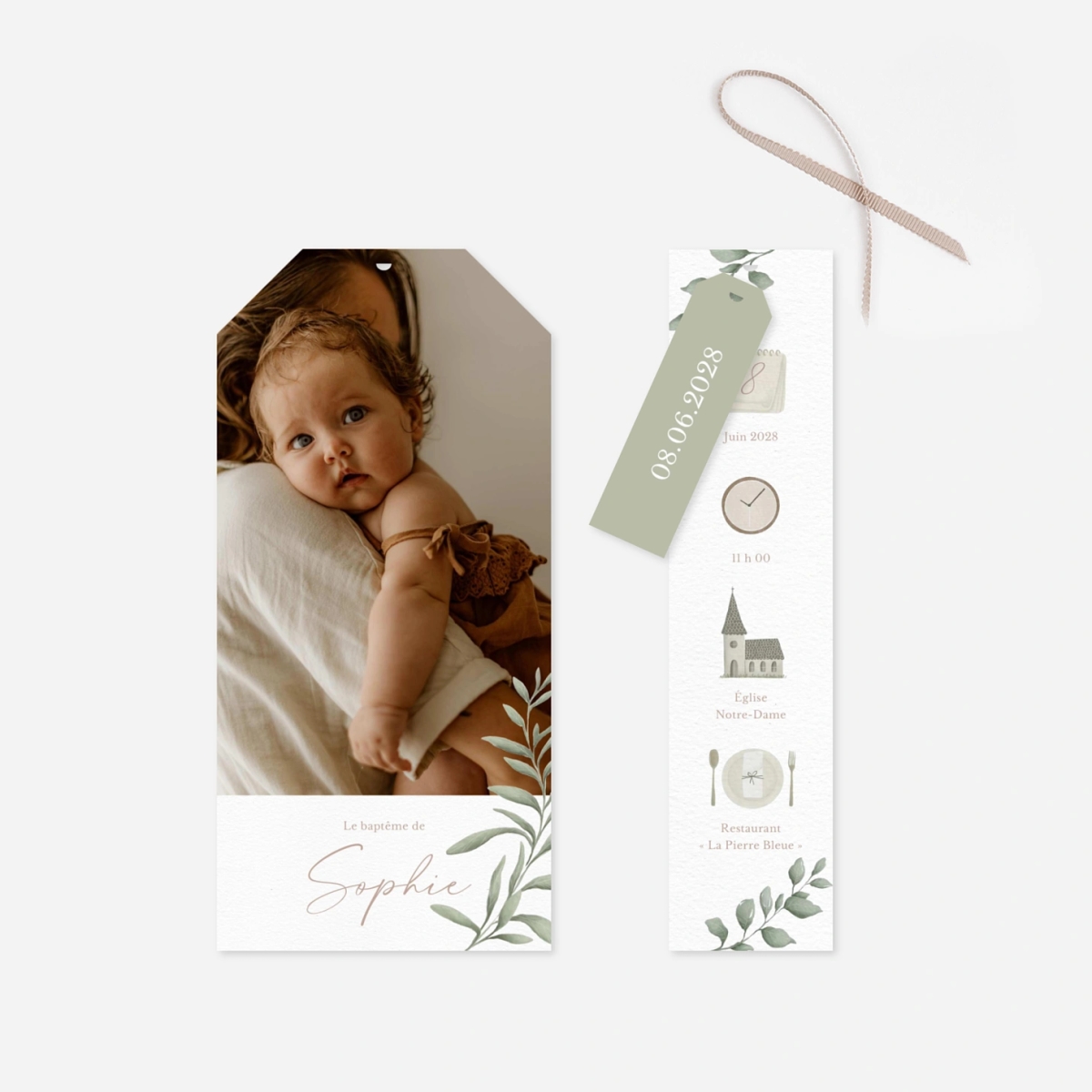 Faire-part baptême Doux printemps