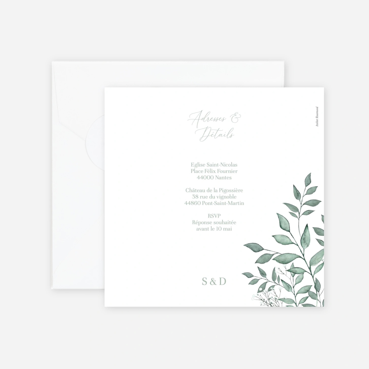 Faire-part mariage Brins de sauge