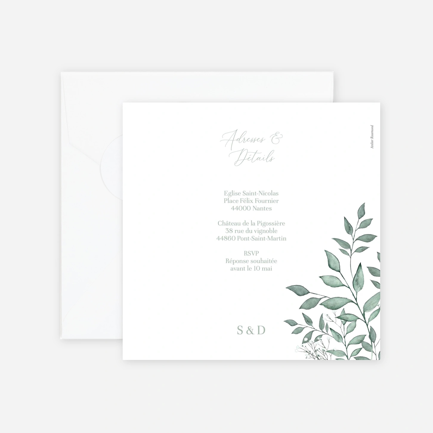 Faire-part mariage Brins de sauge