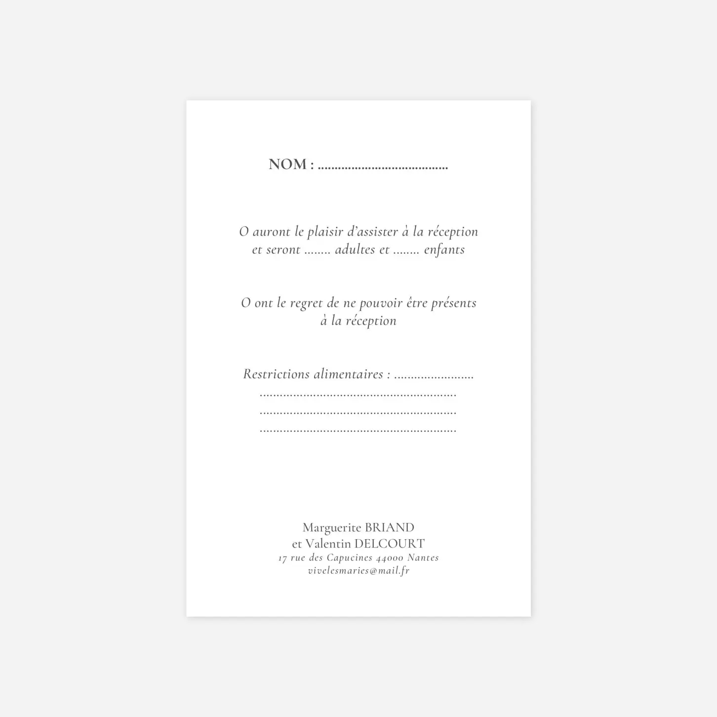 Carton réponse Brins d'eucalyptus