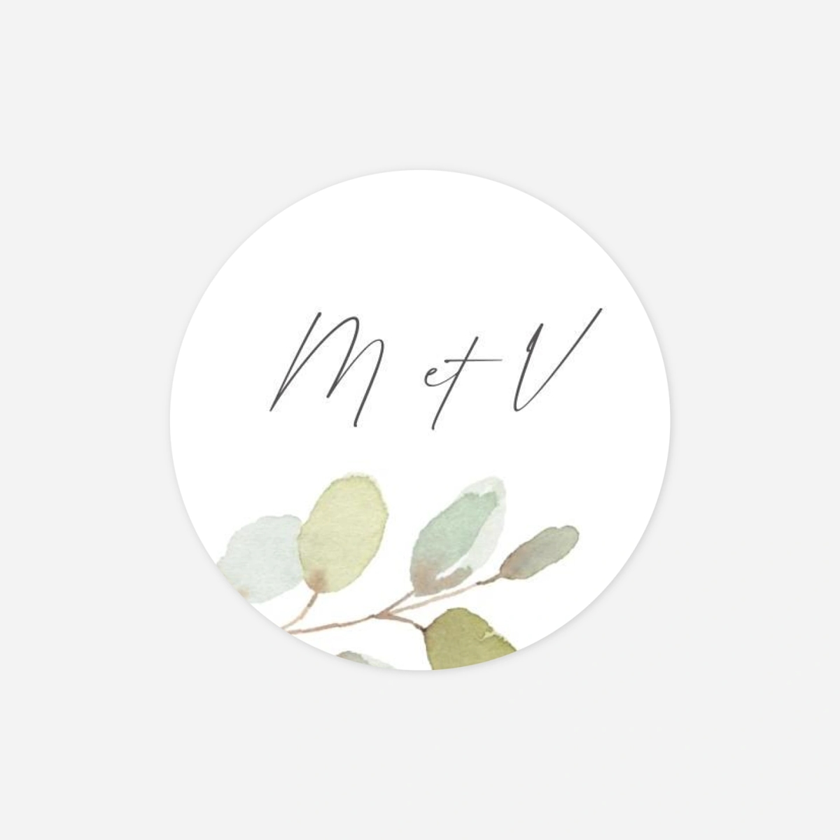 Étiquette cadeau mariage Brins d'eucalyptus