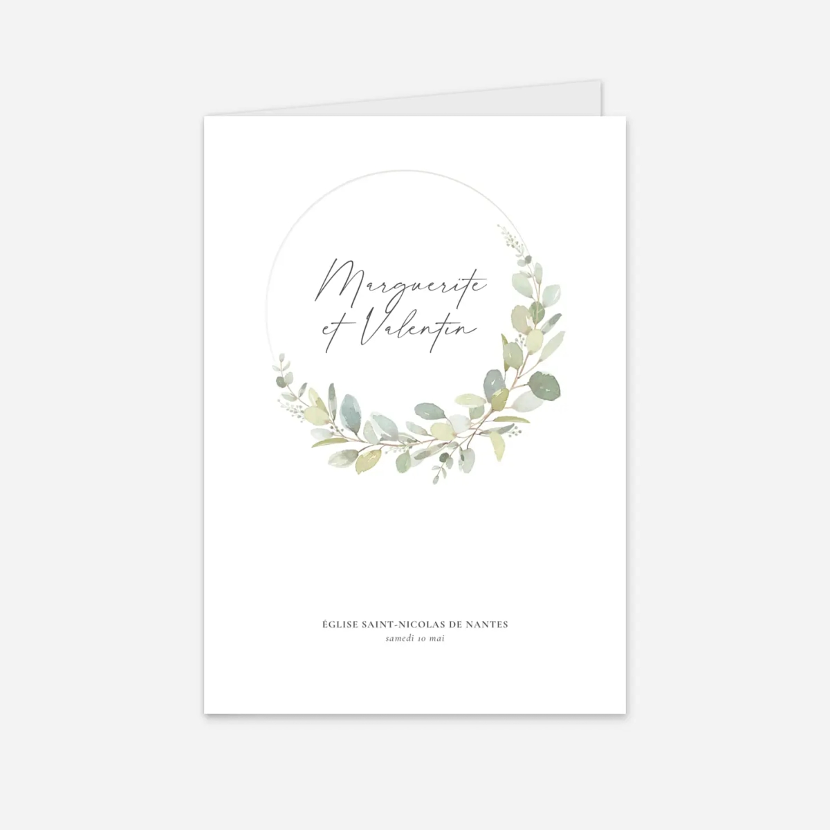 Livret de messe mariage Brins d'eucalyptus