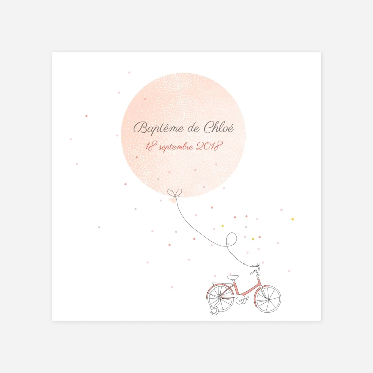 Faire-part baptême À bicyclette