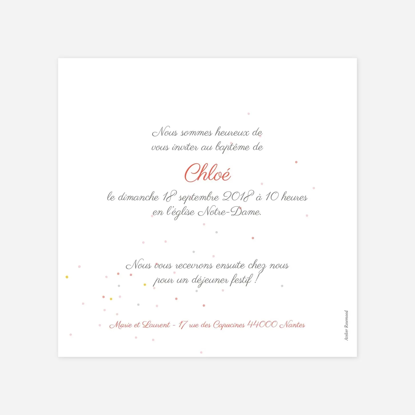 Faire-part baptême À bicyclette