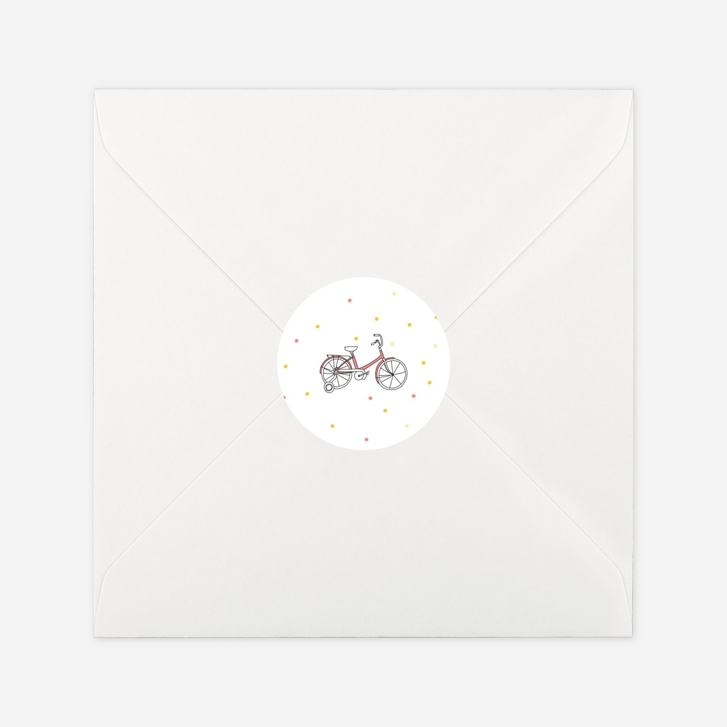 Stickers pour enveloppes baptême À bicyclette