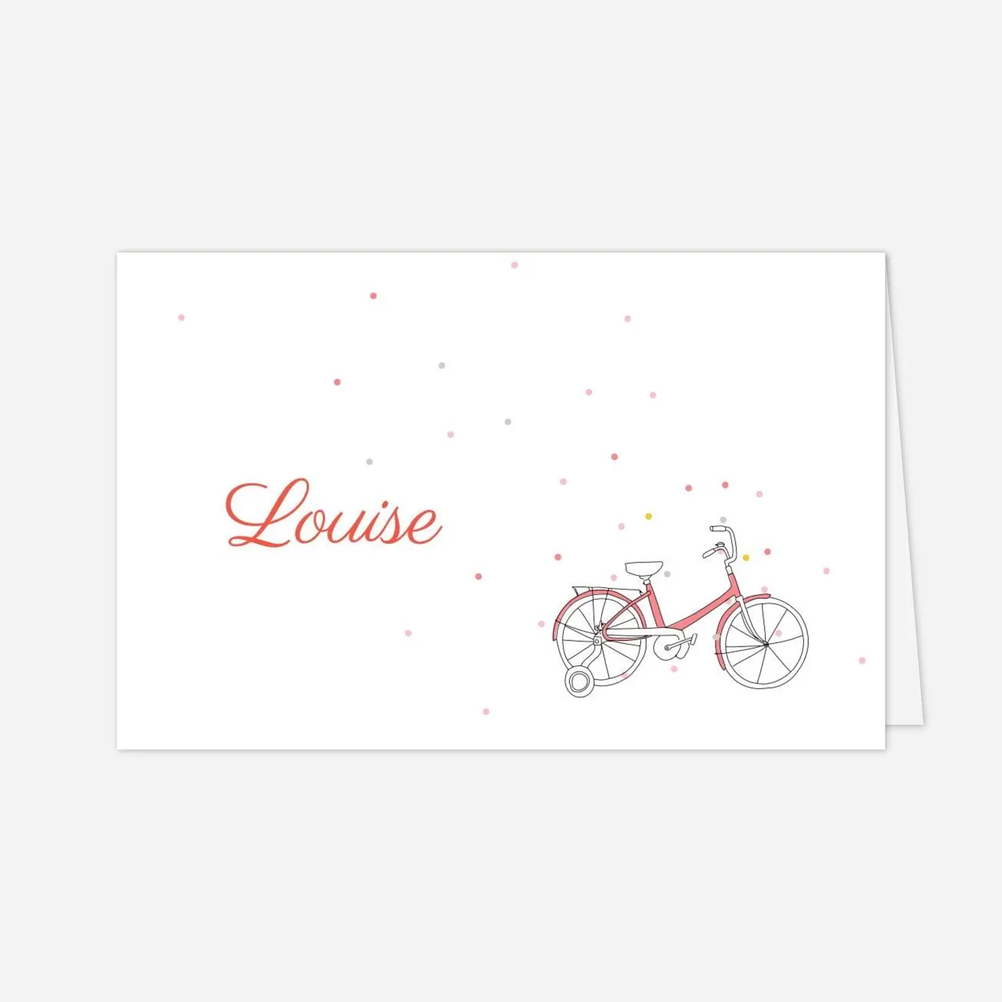 Marque-place baptême À bicyclette