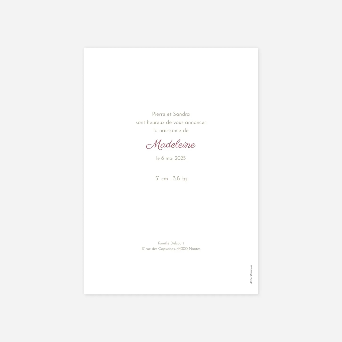 Faire-part naissance Bloom