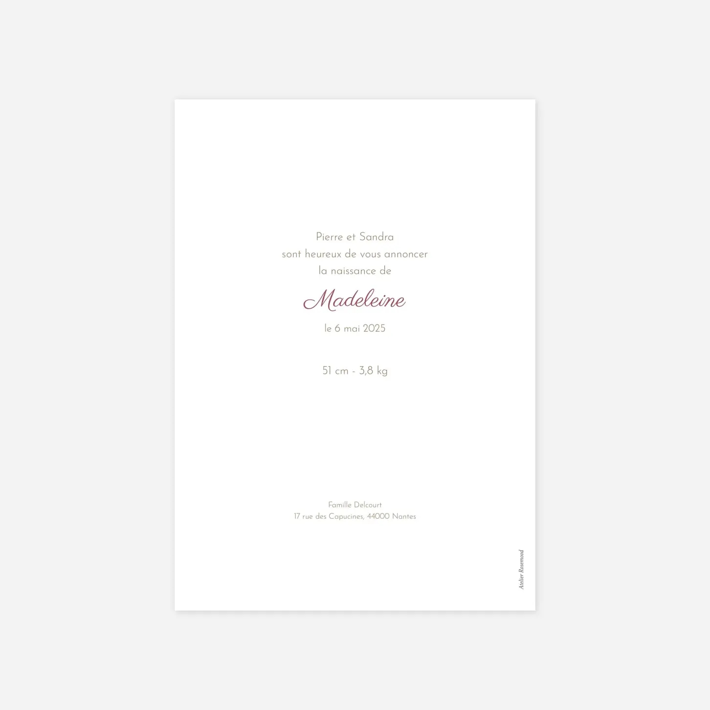 Faire-part naissance Bloom