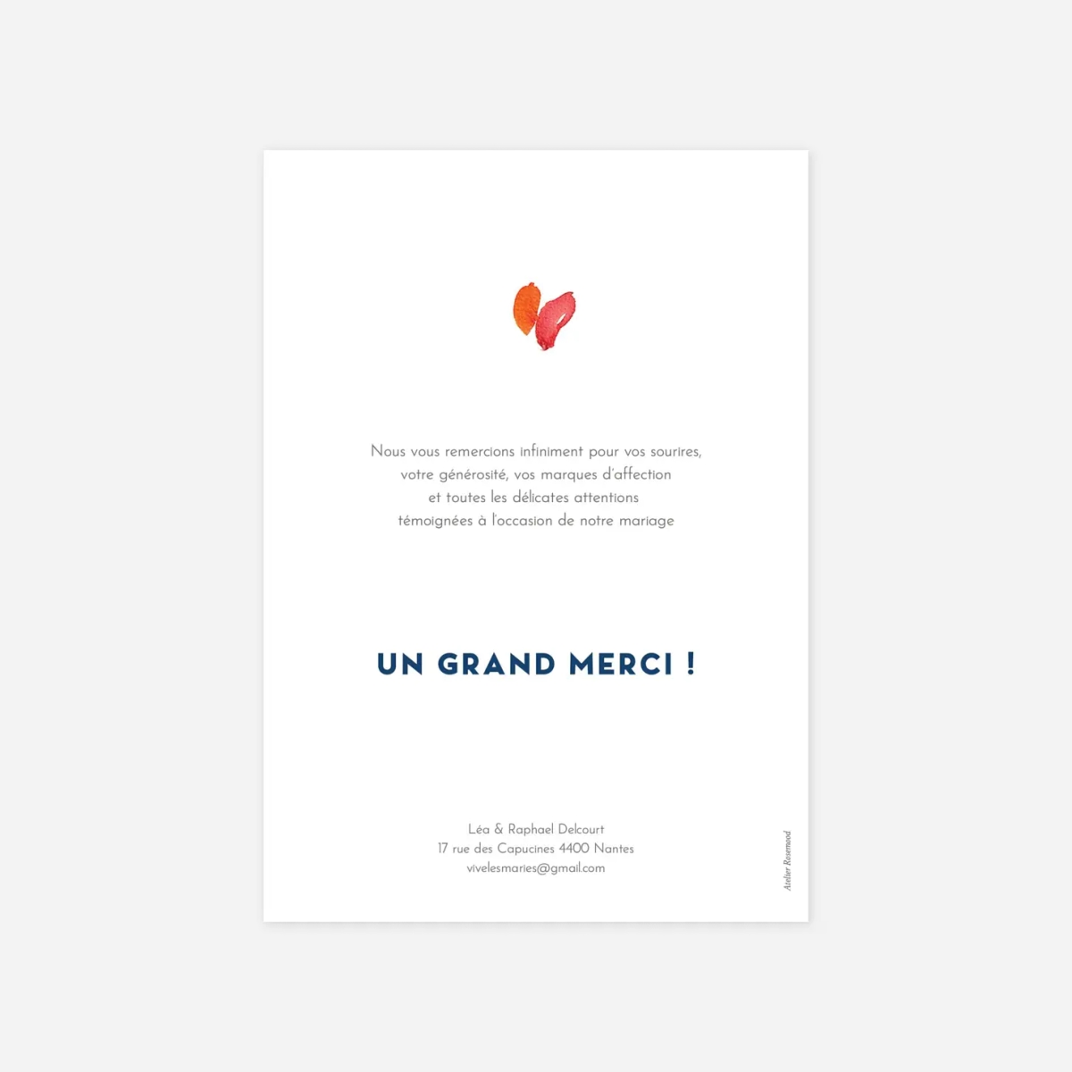 Carte de remerciements Bloom