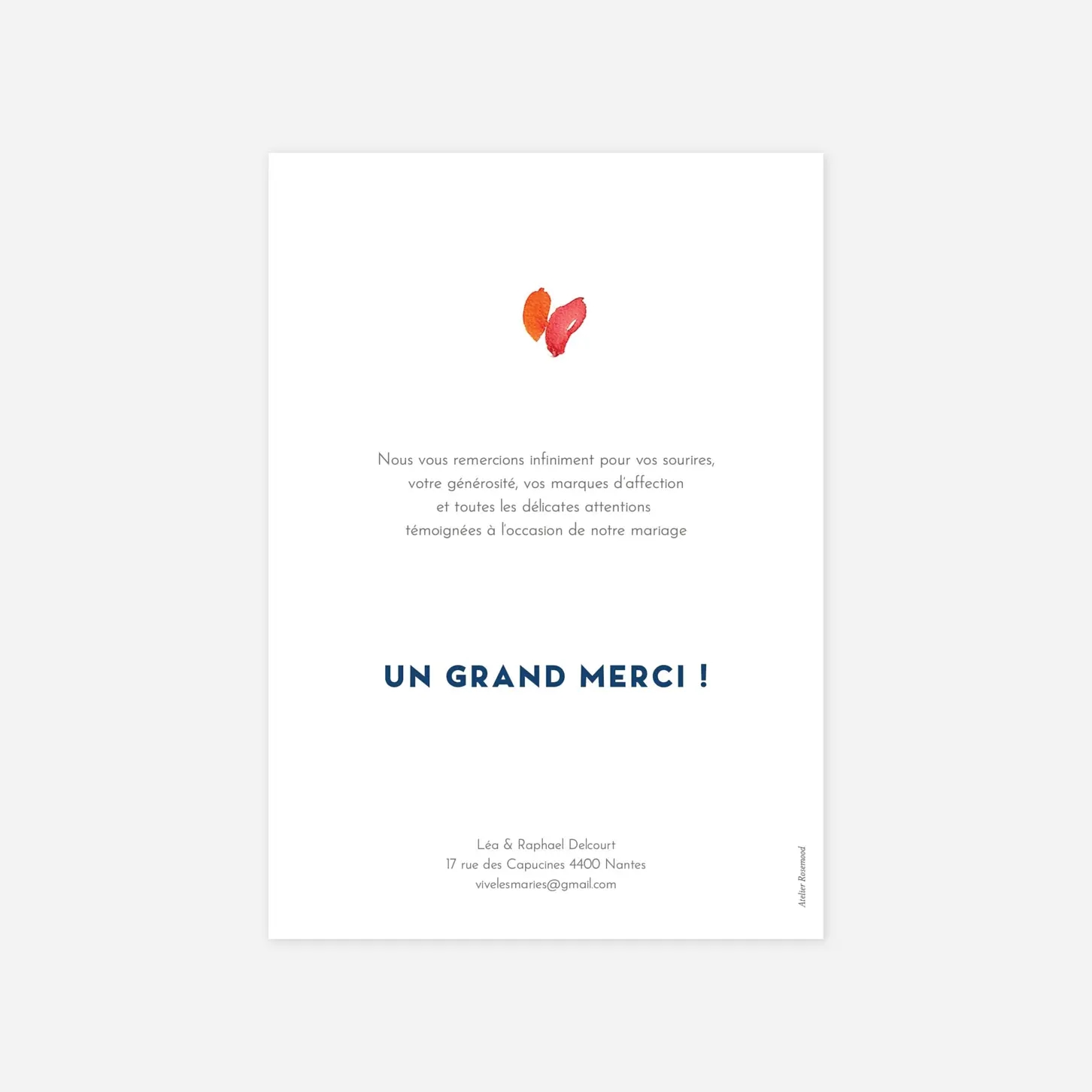 Carte de remerciements Bloom