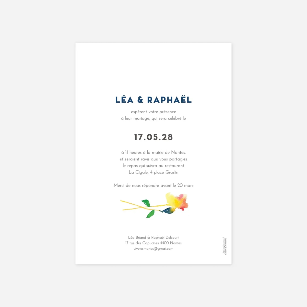 Faire-part mariage Bloom