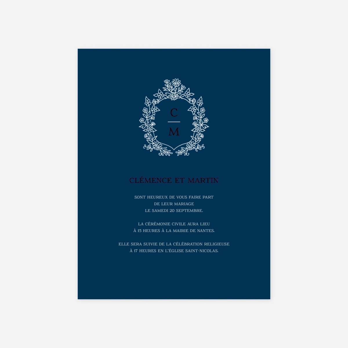 Faire-part mariage Blason