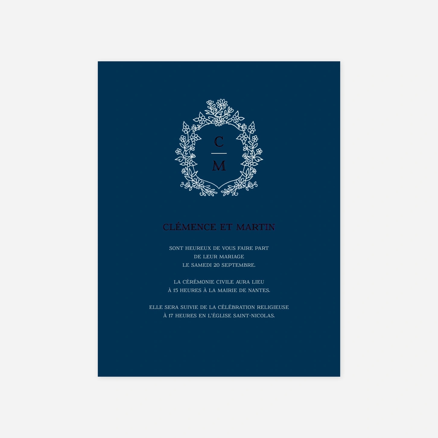 Faire-part mariage Blason