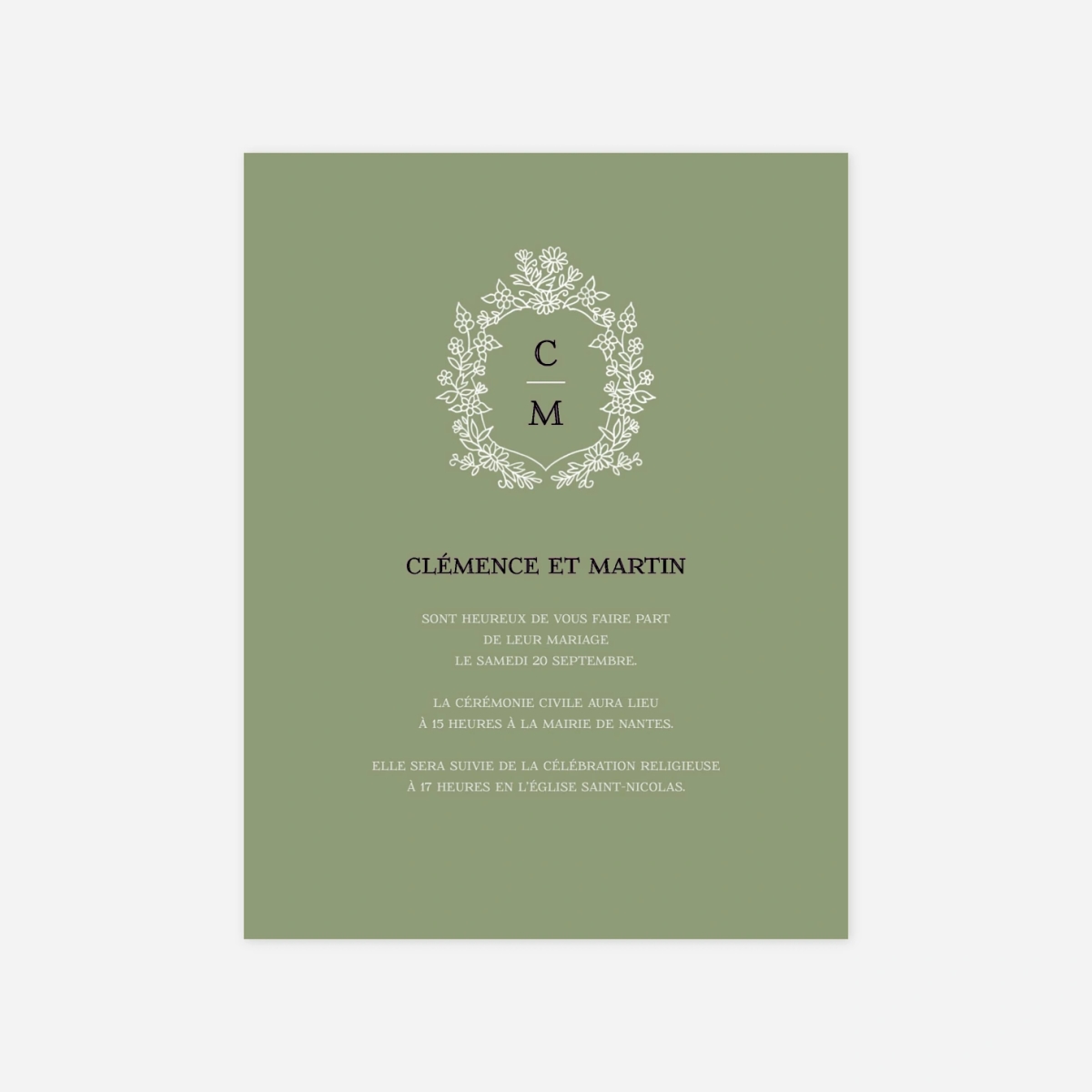 Faire-part mariage Blason