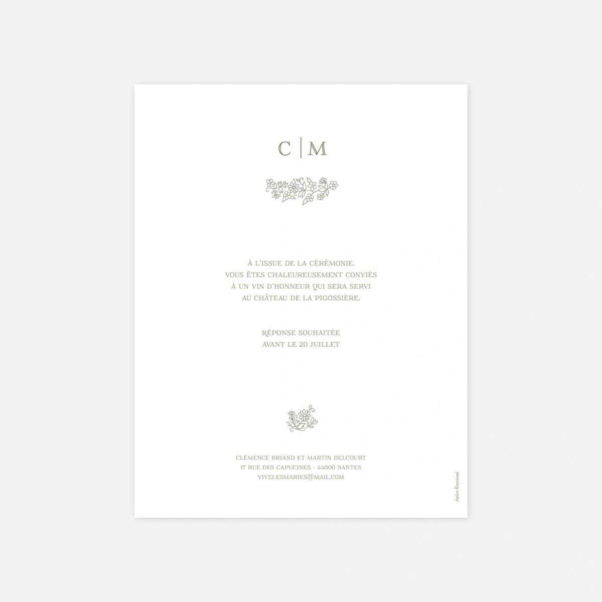 Faire-part mariage Blason