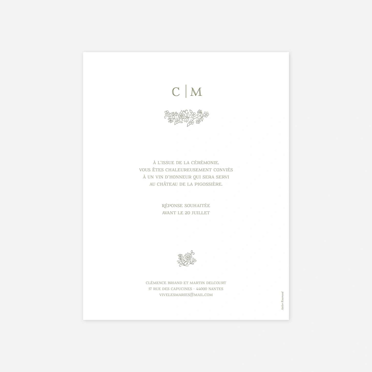 Faire-part mariage Blason