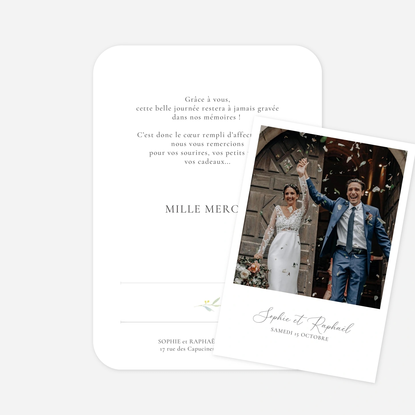 Carte de remerciements Bouquet champêtre