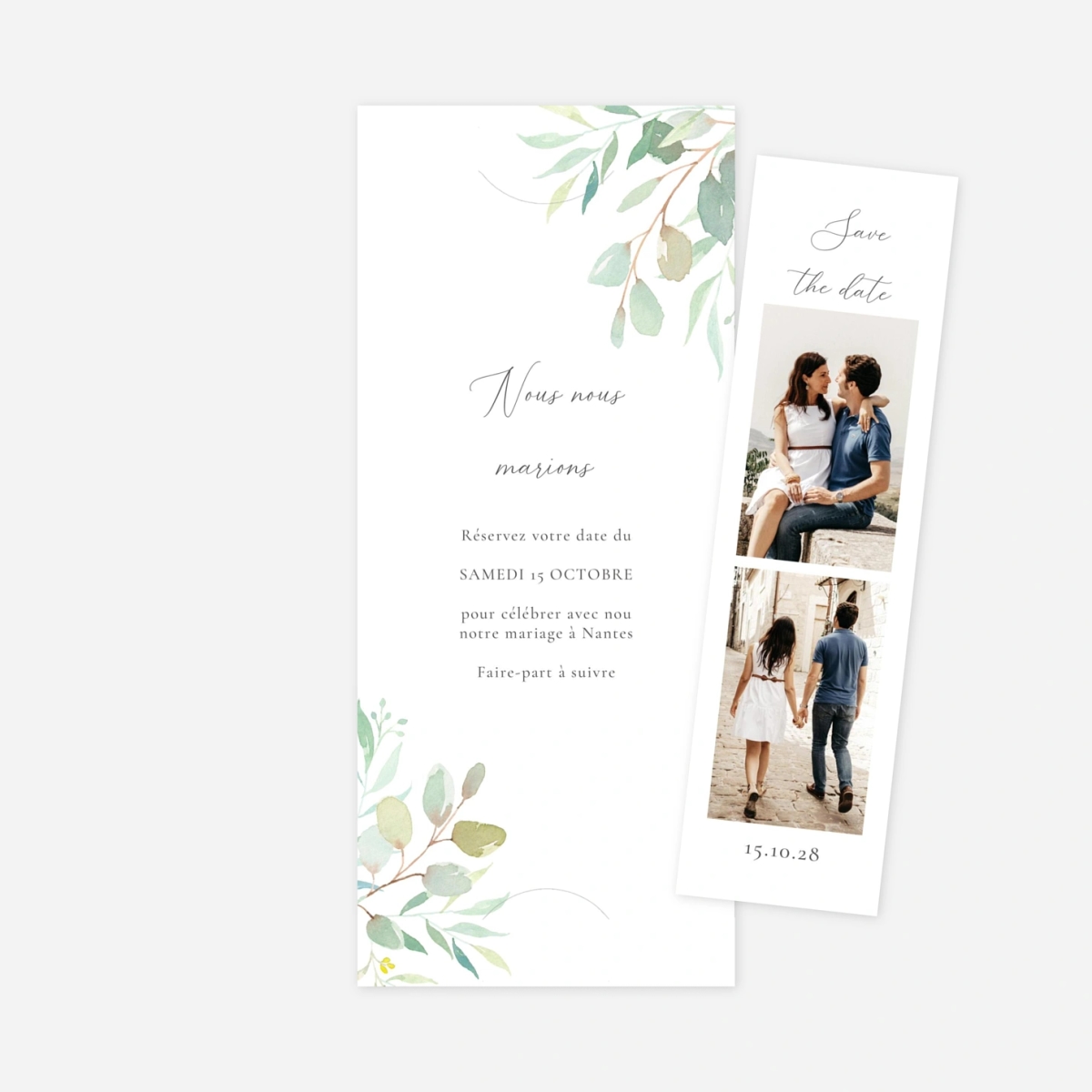 Save the date Bouquet champêtre