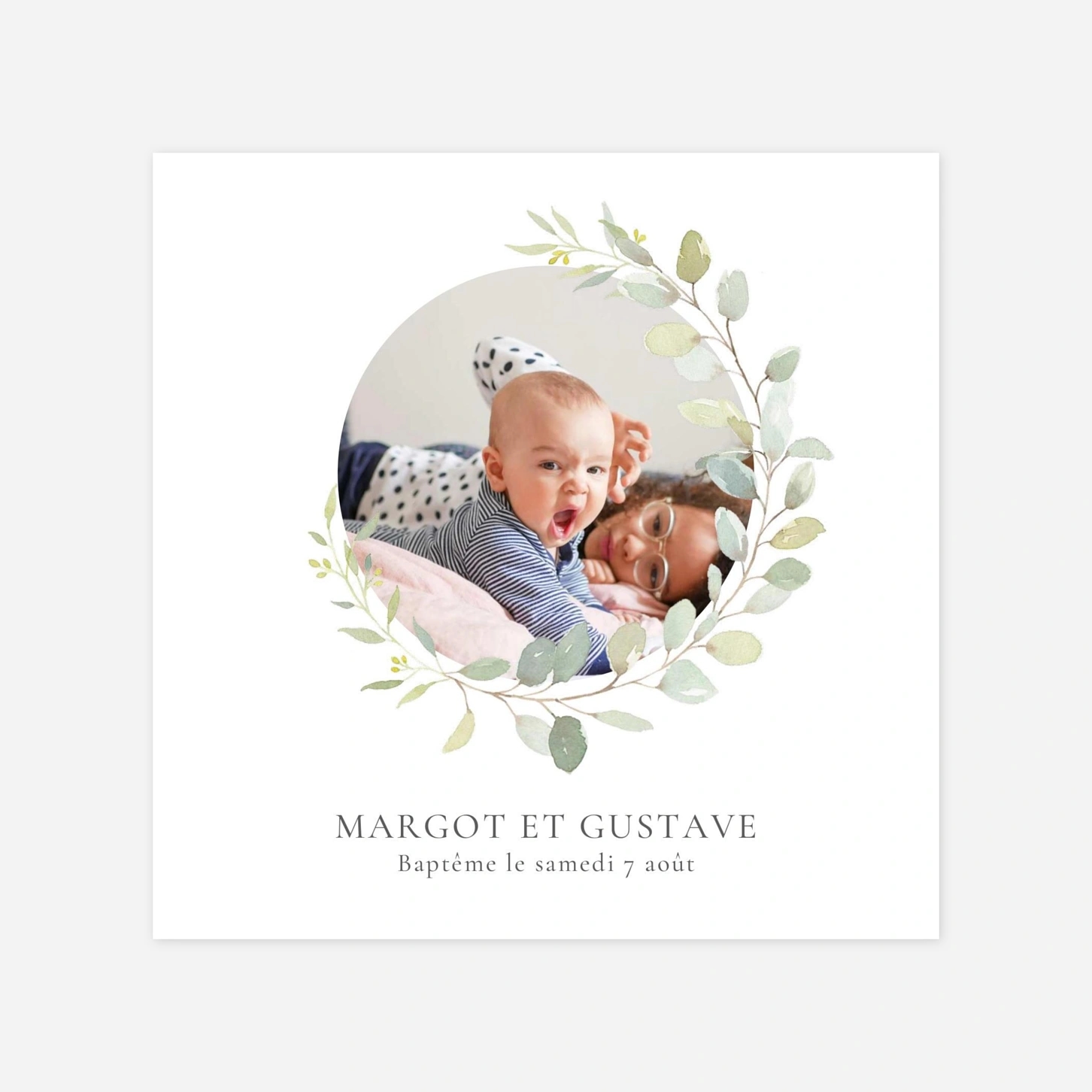 Faire-part baptême Bouquet champêtre I