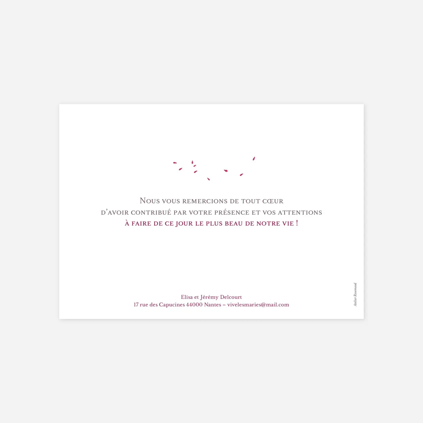 Carte de remerciements Bouquet paysage