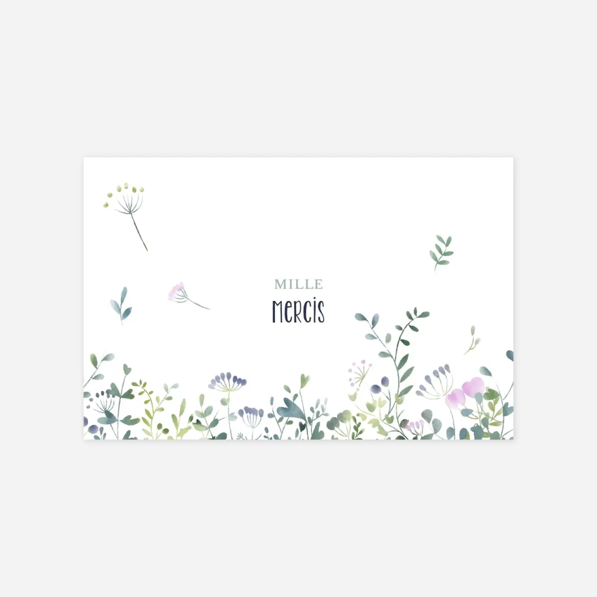 Carte remerciement naissance Bouquet sauvage