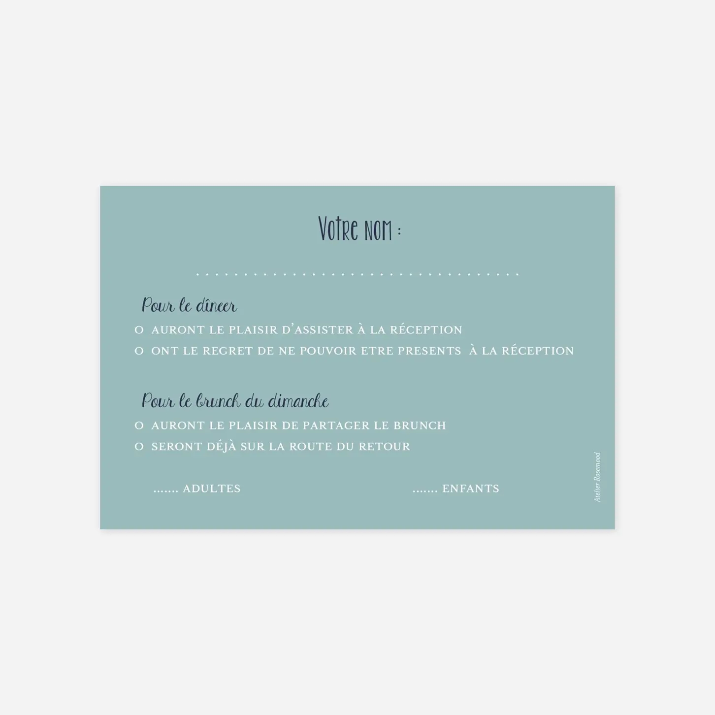 Carton réponse Bouquet sauvage