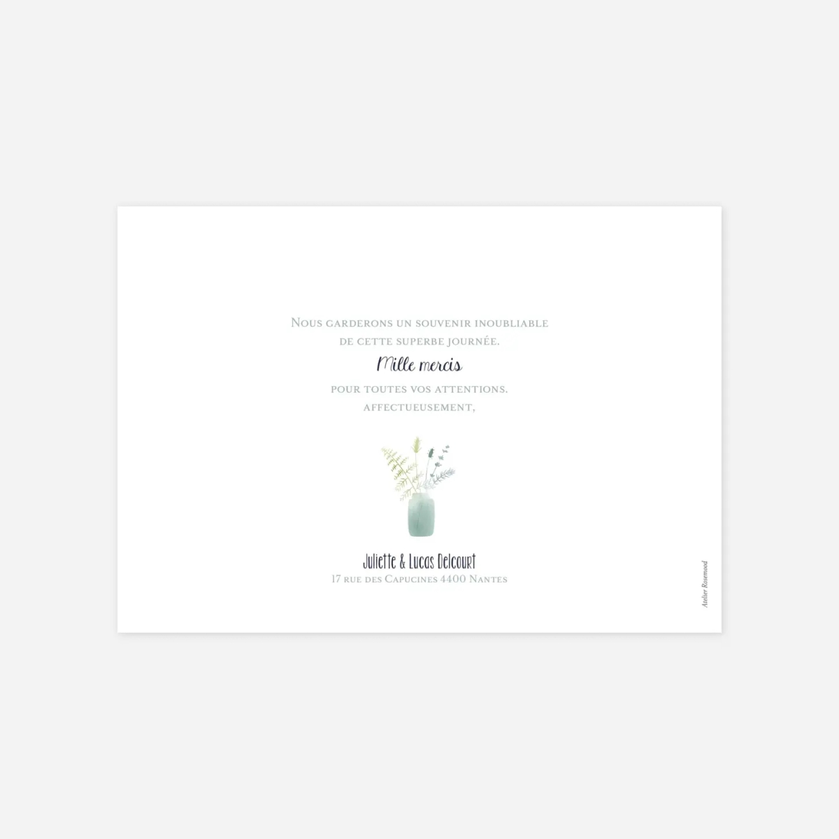 Carte de remerciements Bouquet sauvage