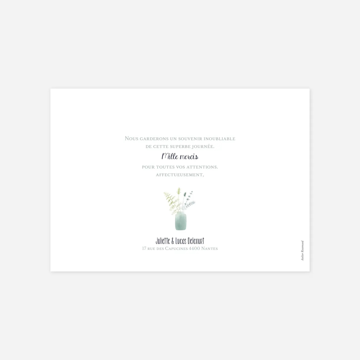 Carte de remerciements Bouquet sauvage