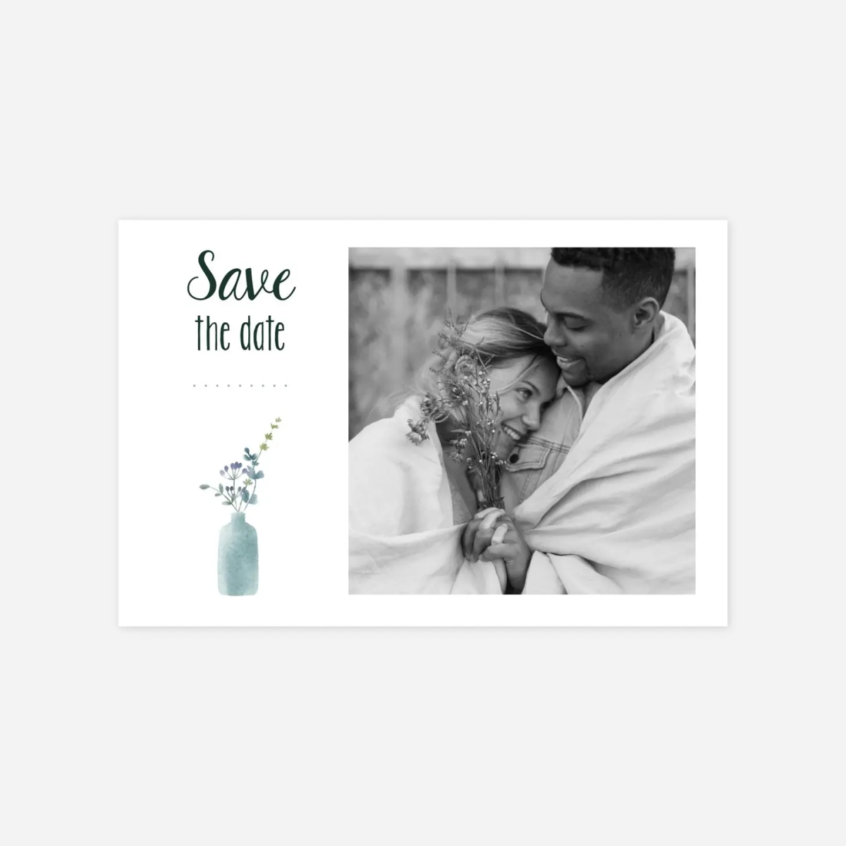Save the date Bouquet sauvage