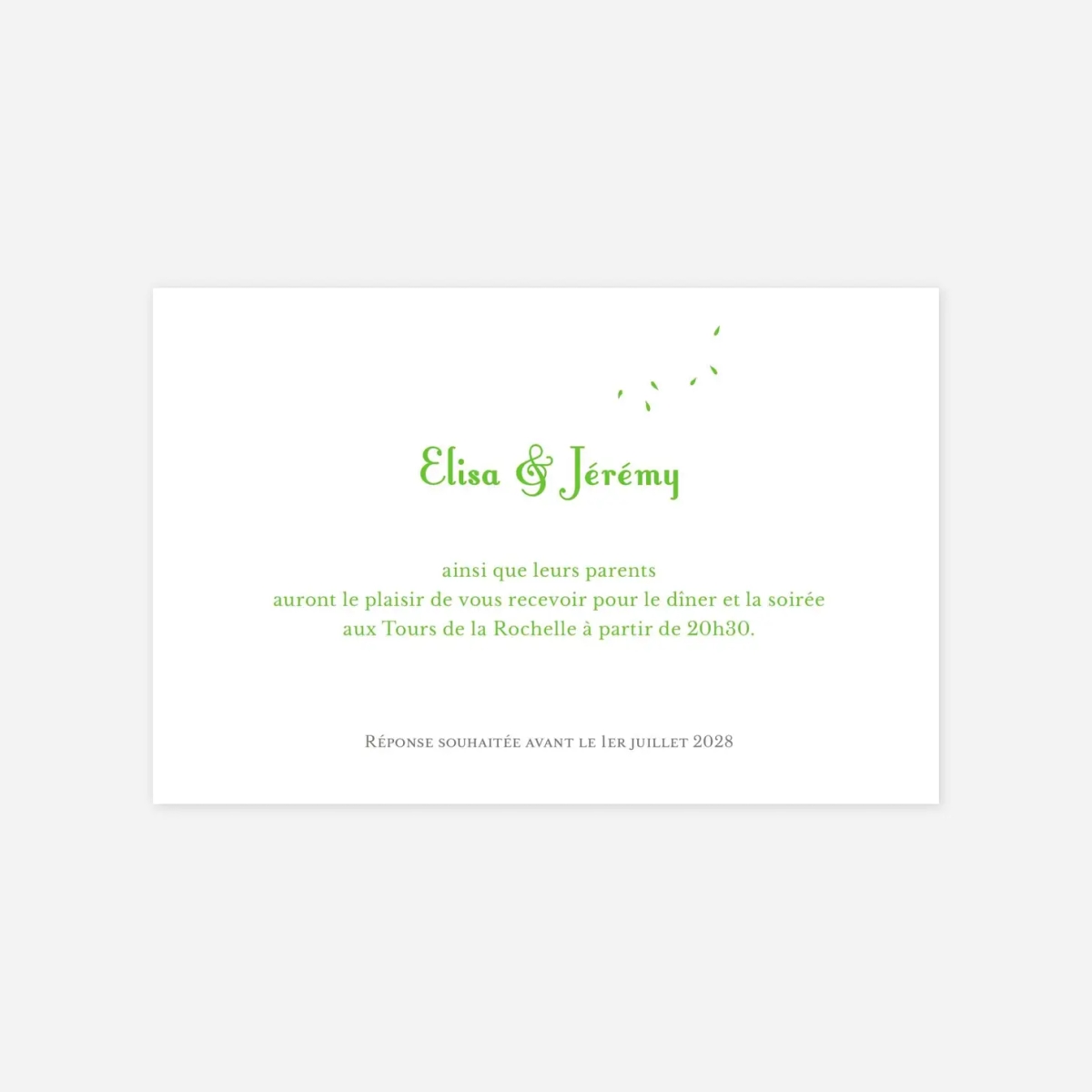 Carton d'invitation Bouquet