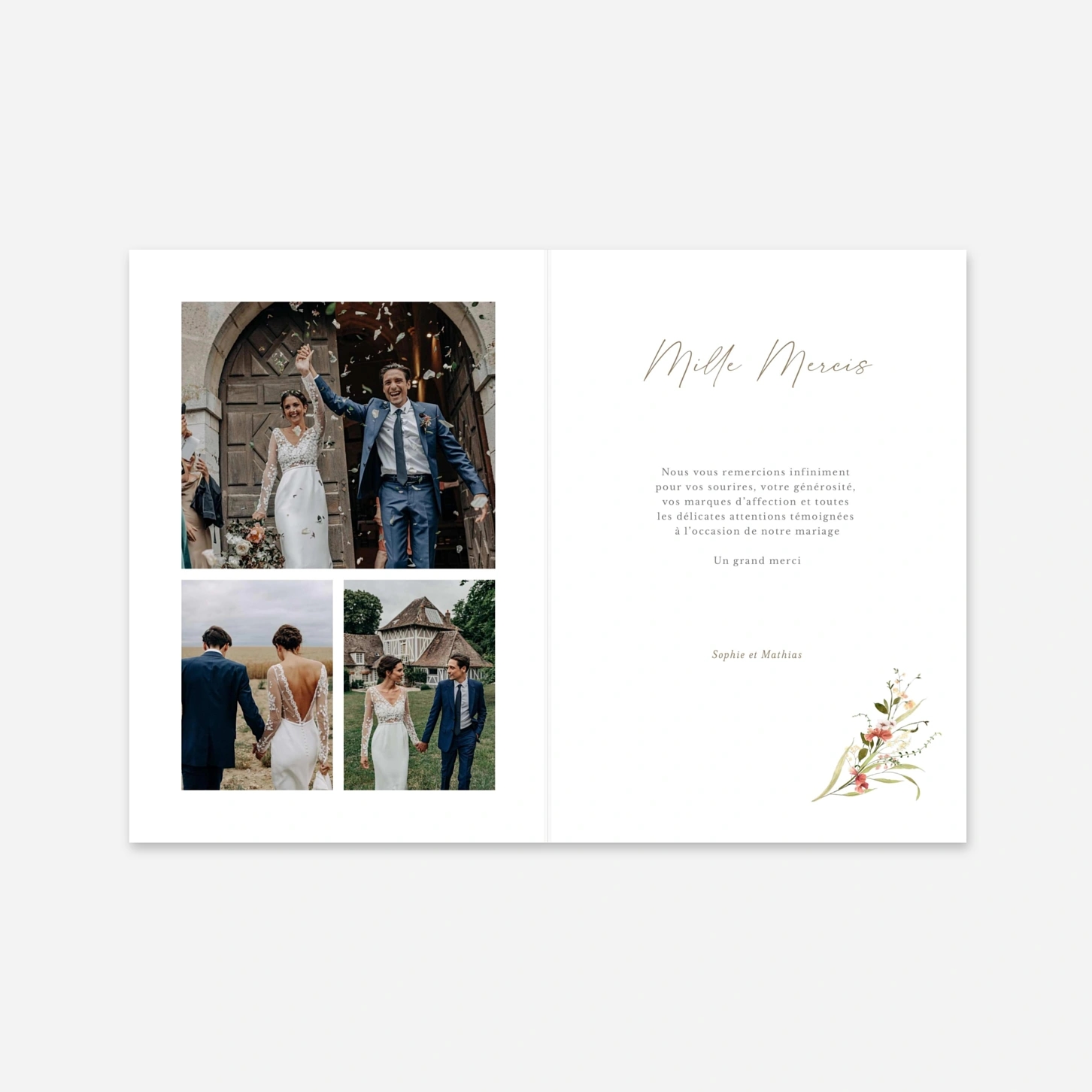 Carte de remerciements Bouquet printanier