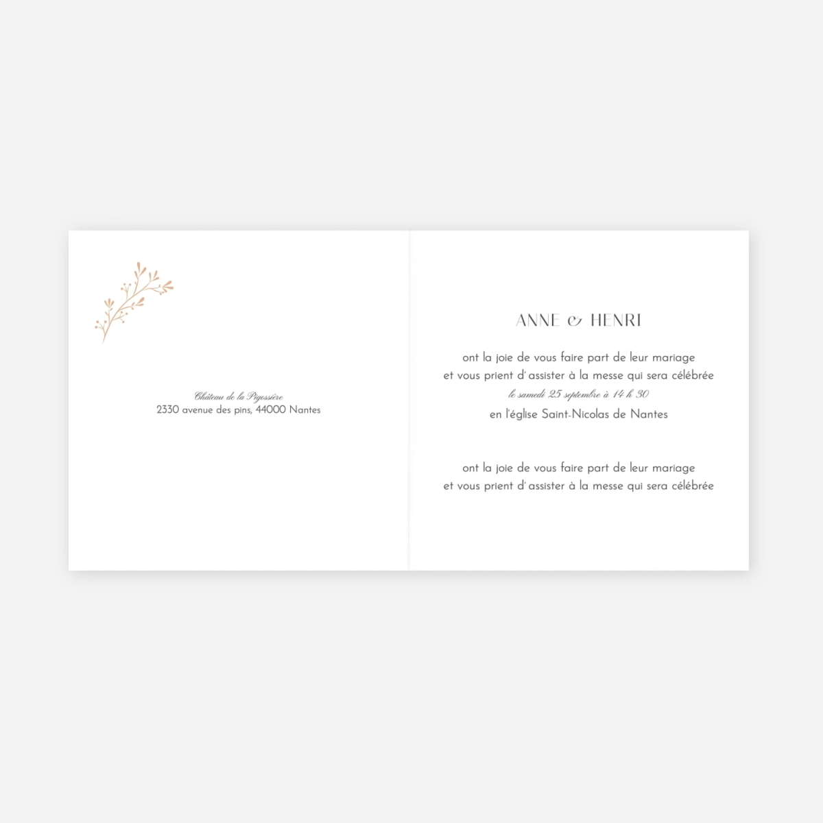 Faire-part mariage Brins d'été