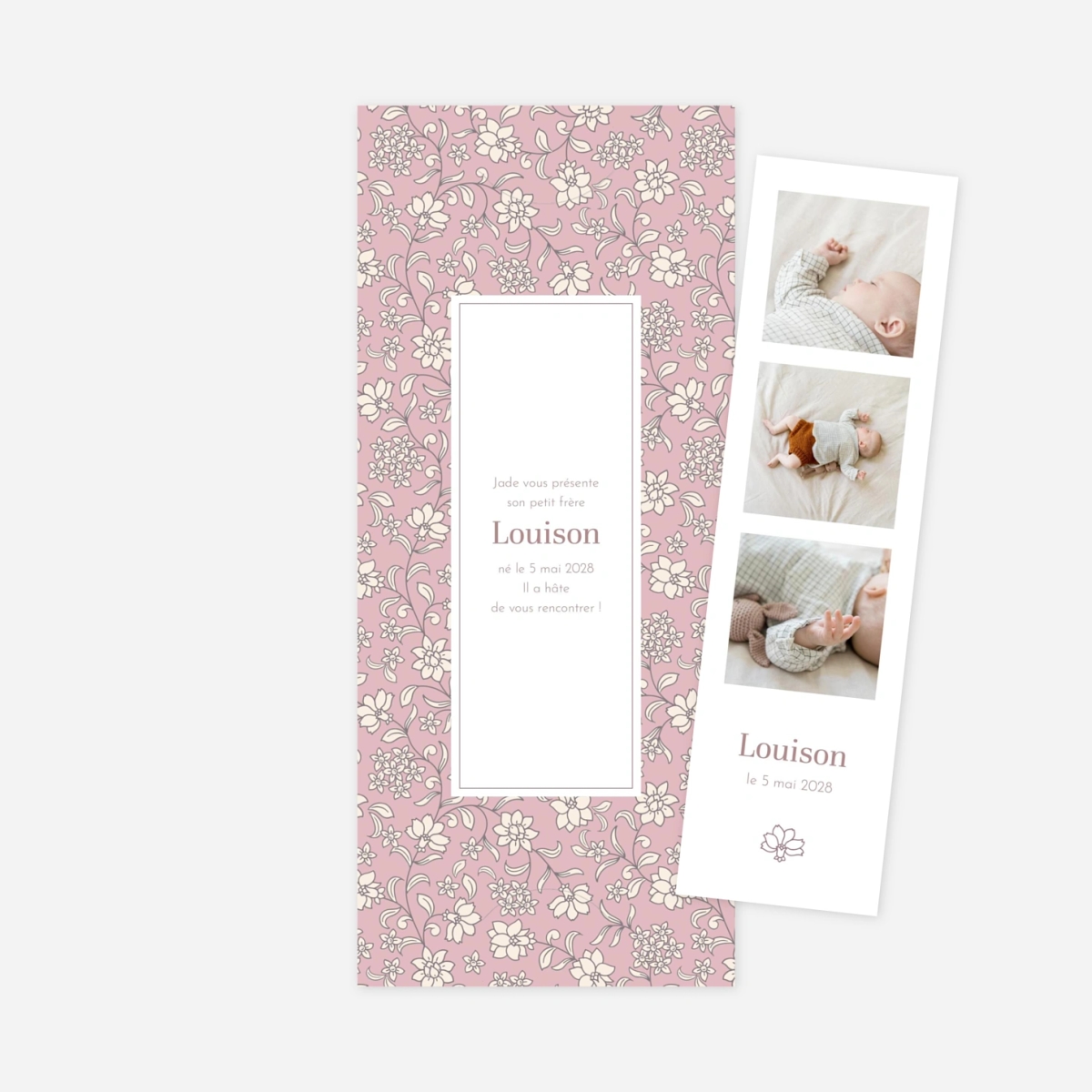 Faire-part naissance Brins fleuris