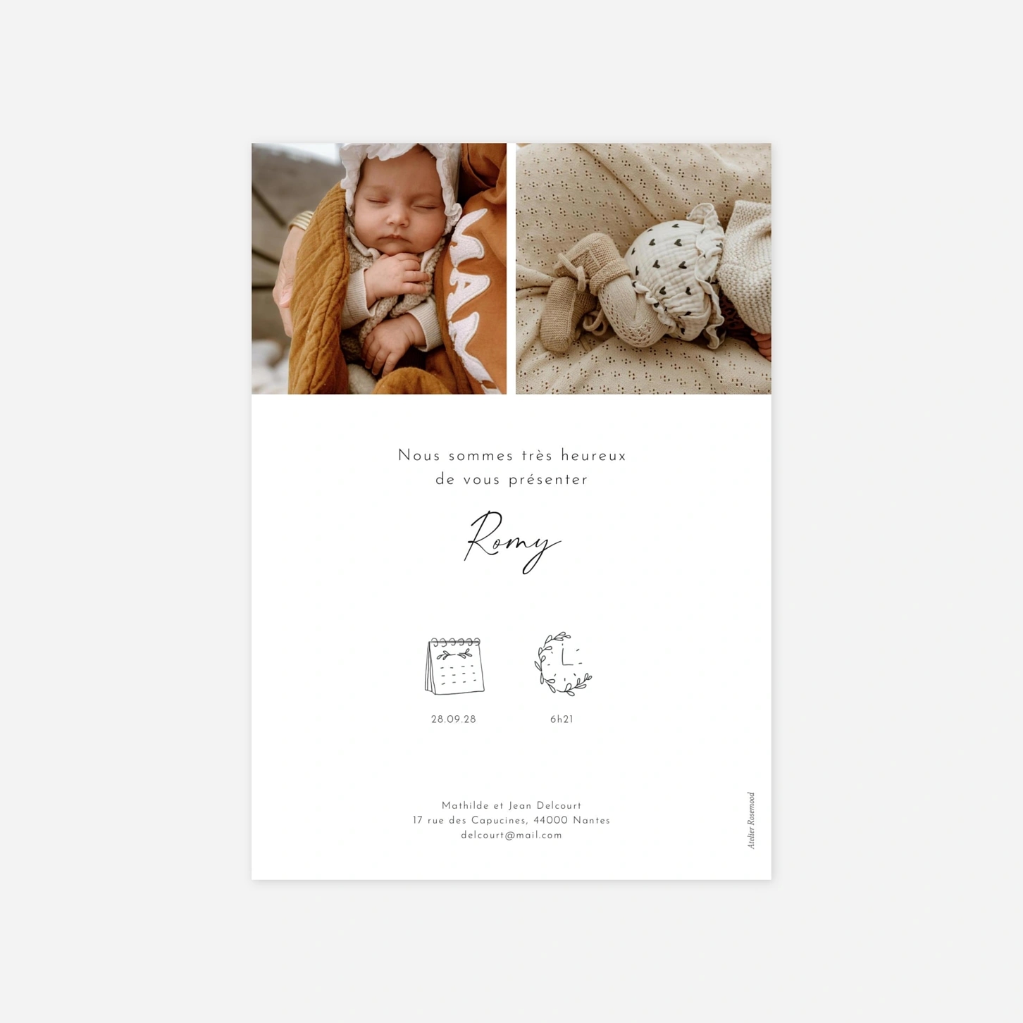 Faire-part naissance Brindilles