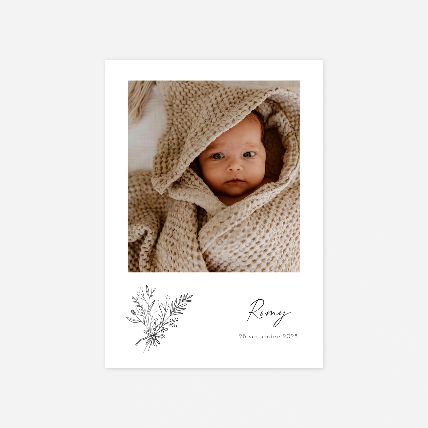 Faire-part naissance Bouquet de brindilles