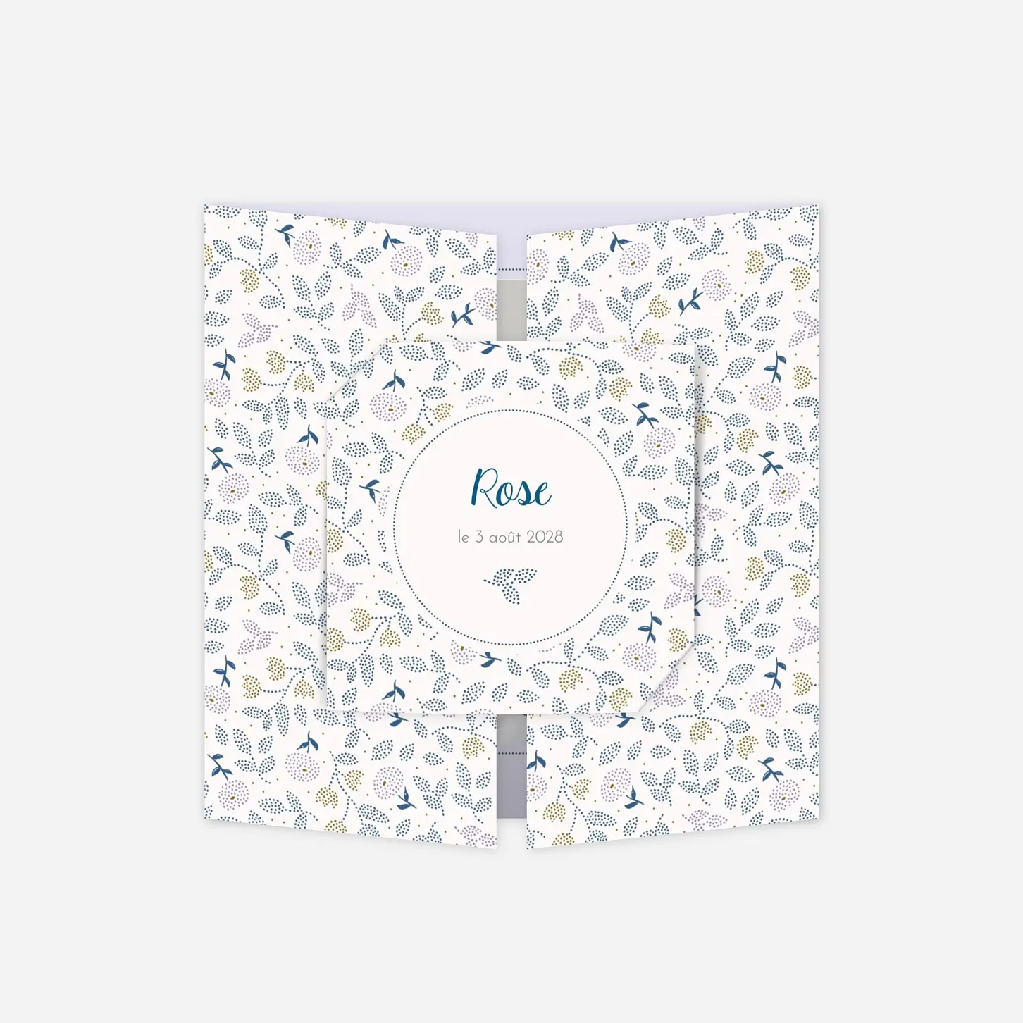 Faire-part naissance Broderie florale