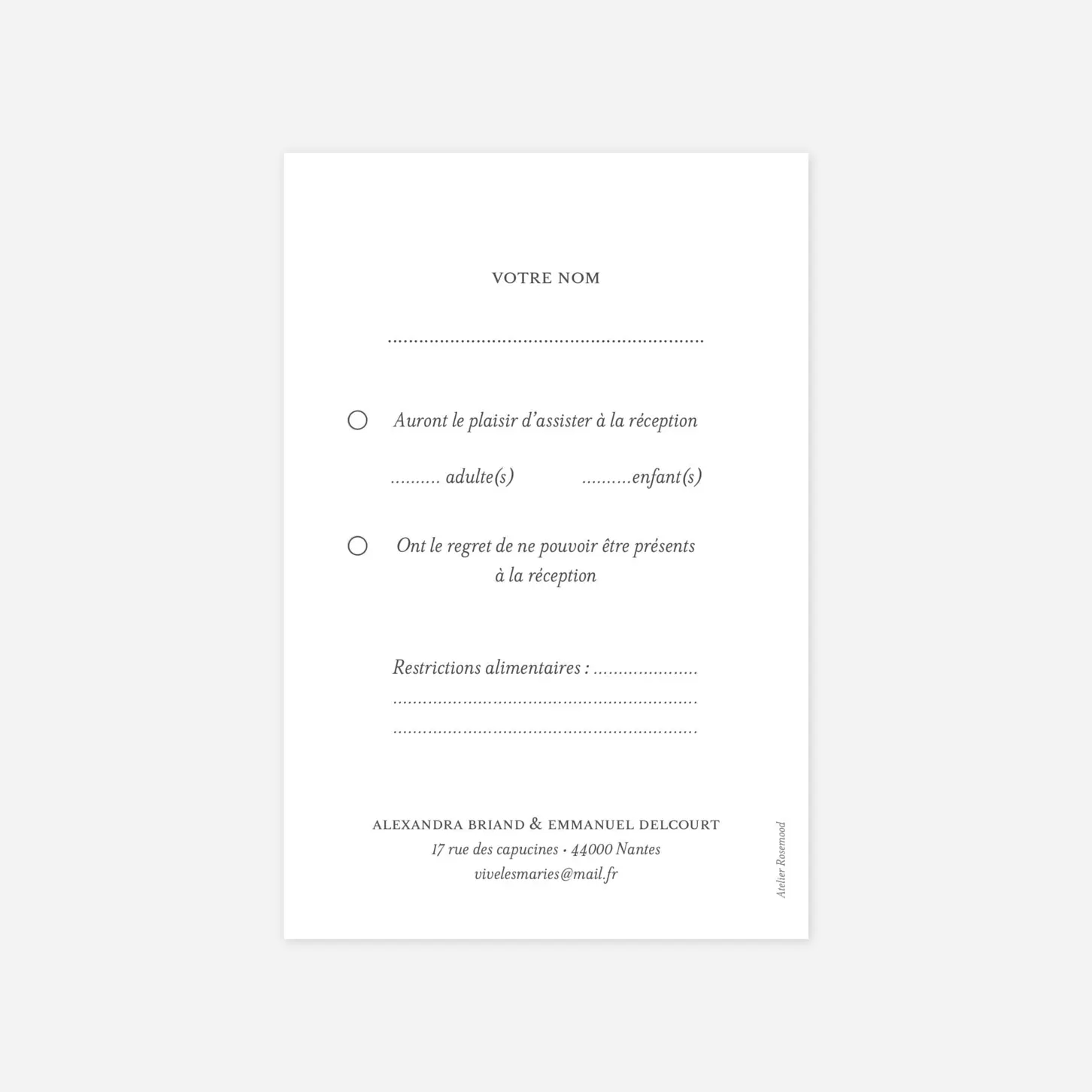 Carton réponse Bucolique